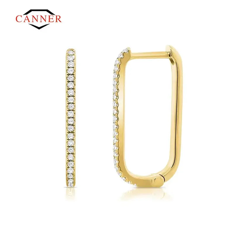 925 Sterling Silver U-Shaped Zircon Stud Earrings for Women