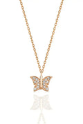 925 Sterling Silver Rose Gold Butterfly Necklace for Women Elegant Dainty Pendant Jewelry Gift