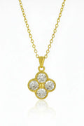 Stainless Steel Crystal Clover Necklace for Women