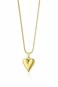 Stainless Steel Snake Chain Dome Heart Necklace