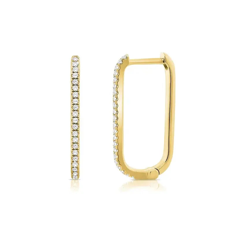 925 Sterling Silver U-Shaped Zircon Stud Earrings for Women