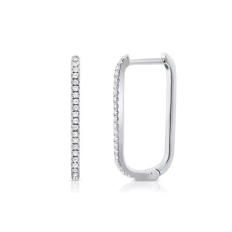 925 Sterling Silver U-Shaped Zircon Stud Earrings for Women