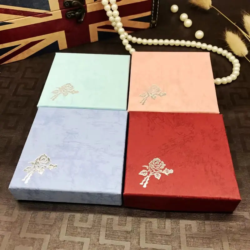 Square Jewelry Packaging Box Bracelet Necklace Cardboard Gift Organizer Case Women Pendant Storage Display Container 2022 NEW