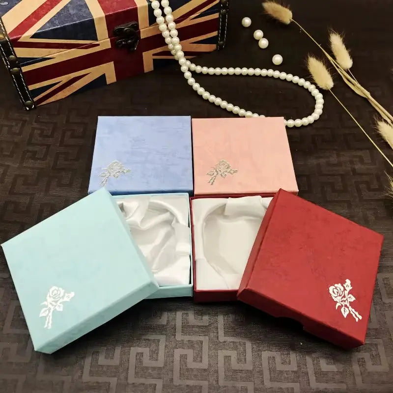 Square Jewelry Packaging Box Bracelet Necklace Cardboard Gift Organizer Case Women Pendant Storage Display Container 2022 NEW